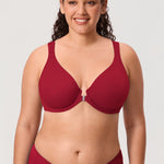 Women's Plunge Back Posture Bra Dark Red
