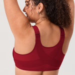 Women's Plunge Back Posture Bra Dark Red