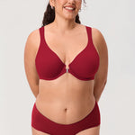 Women's Plunge Back Posture Bra Dark Red