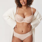 Women's Vintage Lace Balconette Bra White