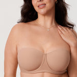 Women's Supportive Unlined Strapless Bra Wheat Beige