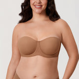 Women's Supportive Unlined Strapless Bra Gravel Beige