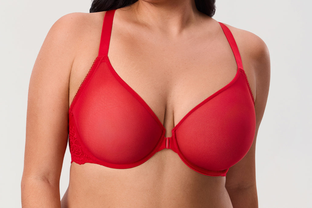 Women's Vintage Lace Racerback Bra Lipstick Red