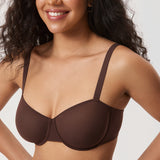 Women's Sheer Mesh Balconette Bra Hazelnut