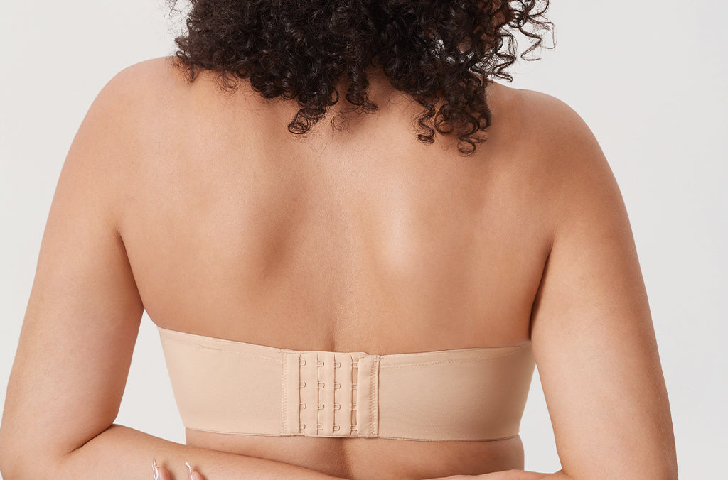 Women's Mesh Unlined Strapless Bra Beige