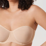 Women's Mesh Unlined Strapless Bra Beige