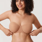 Women's Mesh Unlined Strapless Bra Barely Buff