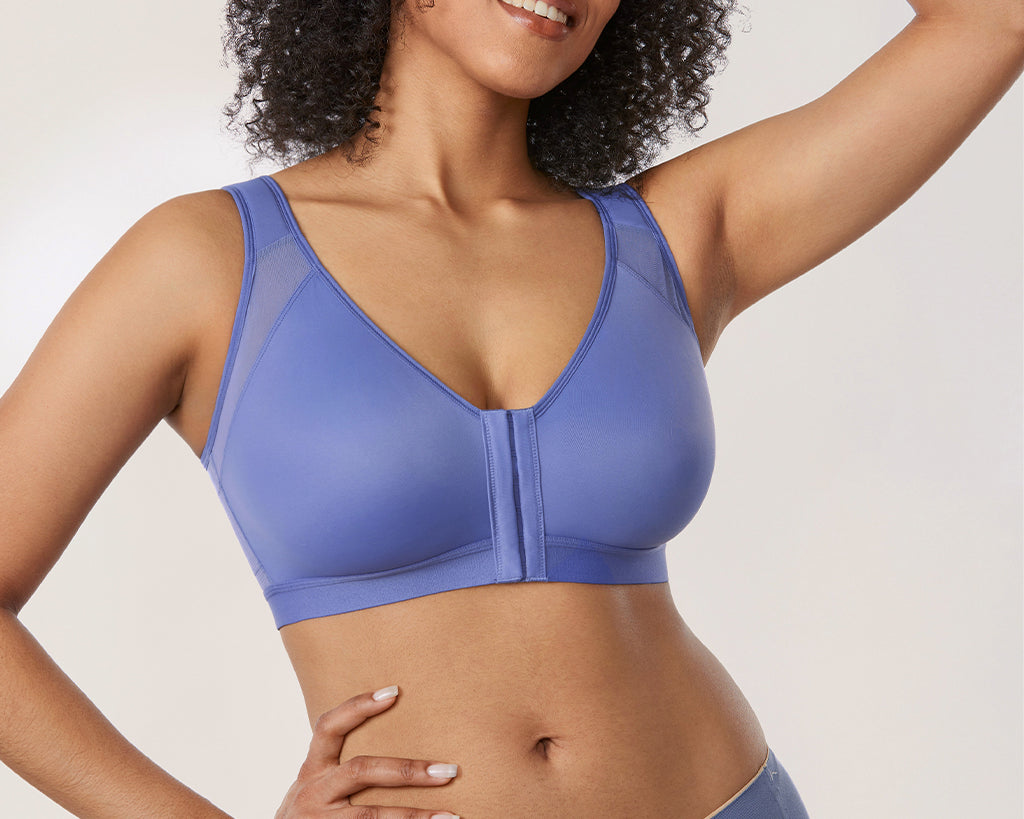 Women's Soft X-shaped Back Posture Bra Persian Blue