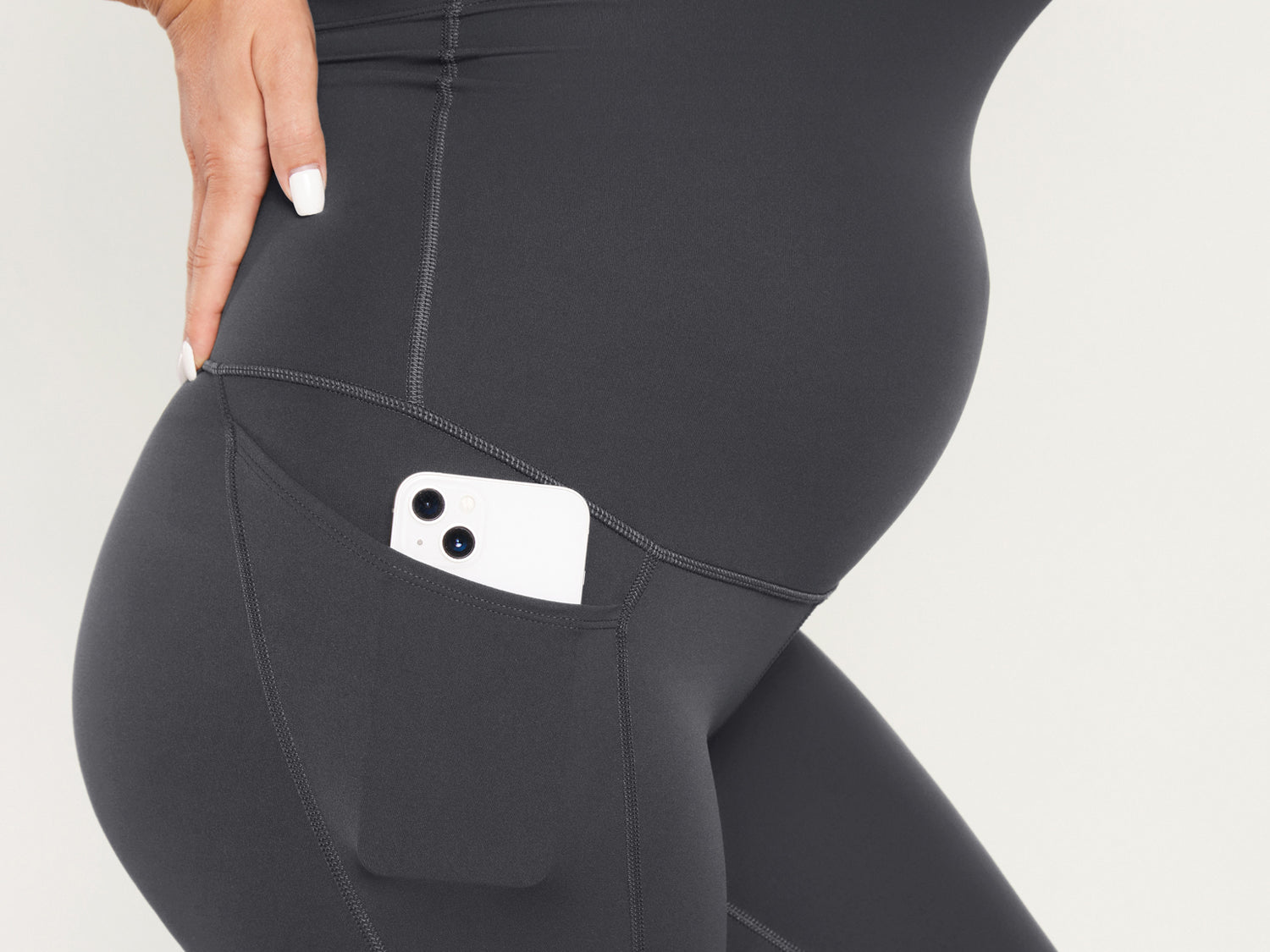 Women's Maternity Leggings with Pockets 25" Grey Sage