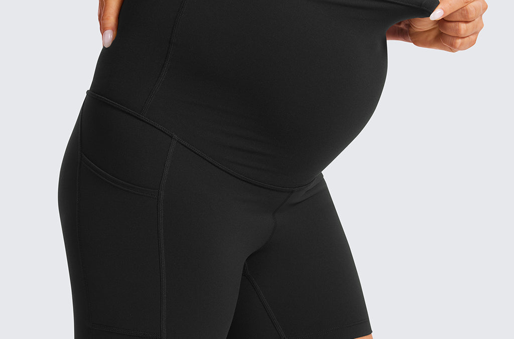 Women's Maternity Shorts with Pockets 5" Black