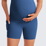 Women's Maternity Shorts with Pockets 5" Pitch Blue