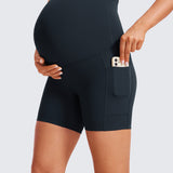 Women's Maternity Shorts with Pockets 5" Black