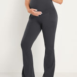 Women's Maternity Flare Leggings with Pockets 31" Black