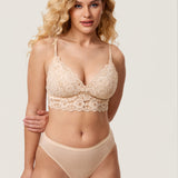 Women's More Coverage Lace Nursing Bralette Beige @model_info:nursing