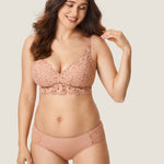 Women's Supportive Lace Nursing Bralette Cream Coffee