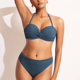 Women's Sexy Strapless Bandeau Bikini Top Insignia Blue @model_info:bandeau